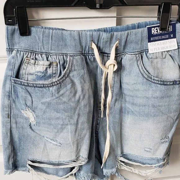 NWT: Rewash Boyfriend Jogger Shorts Vintage Reunion Super High Rise Size M - Picture 1 of 3